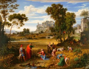 Landscape with Ruth and Boaz by Joseph Anton Koch Oil Painting