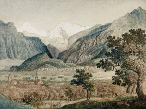 The Monch And Jungfrau Seen From Unterseen by Joseph Anton Koch Oil Painting