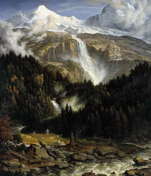 The Schmadribach Falls by Joseph Anton Koch Oil Painting