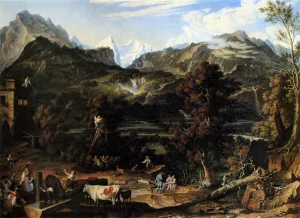 The Upland Near Bern by Joseph Anton Koch Oil Painting