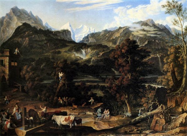 Main Product Photo of The Upland Near Bern Painting by Joseph Anton Koch