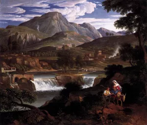 Waterfall near Subiaco by Joseph Anton Koch Oil Painting