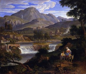 Waterfalls at Subiaco by Joseph Anton Koch Oil Painting