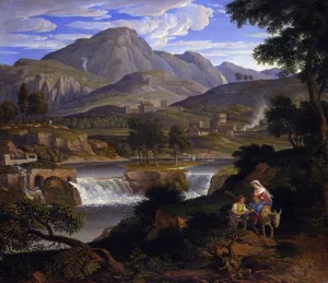 Waterfalls at Subiaco by Joseph Anton Koch Oil Painting