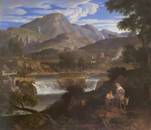 Waterfalls at Subiaco by Joseph Anton Koch - Oil Painting Reproduction
