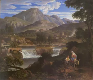 Waterfalls at Subiaco Oil painting by Joseph Anton Koch