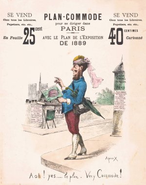 Reclamebiljet voor een plattegrond van Parijs by Joseph Apoux Oil Painting