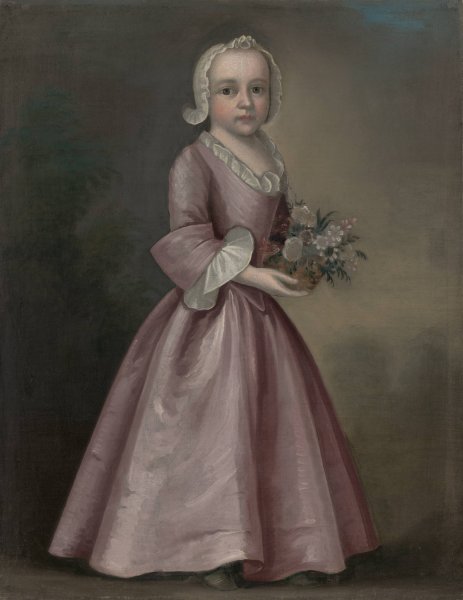 Main Product Photo of Little Girl Holding Flowers  Painting by Joseph Badger