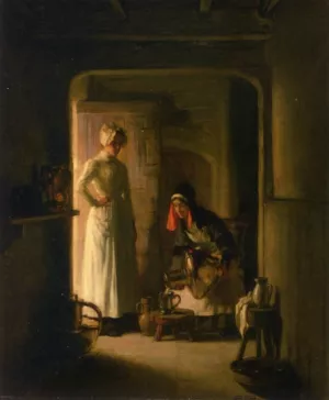 The Milkmaid by Claude Joseph Bail - Oil Painting Reproduction