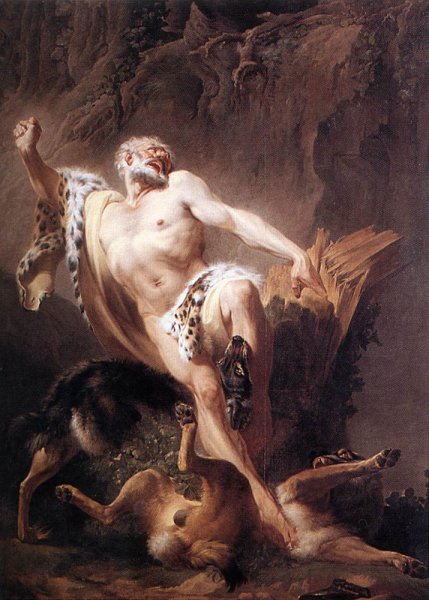Main Product Photo of Milon of Crotona Painting by Joseph-Benoit Suvee