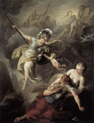 The Combat of Mars and Minerva by Joseph-Benoit Suvee Oil Painting
