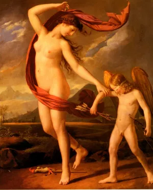 Psyche Et Cupidon by Joseph Berger - Oil Painting Reproduction