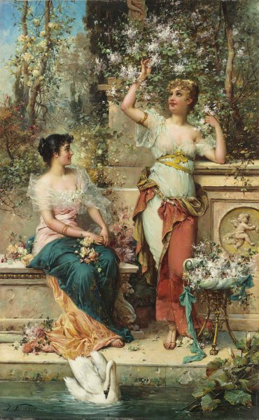 Main Product Photo of Two Ladies in a Park Painting by Joseph Bernard