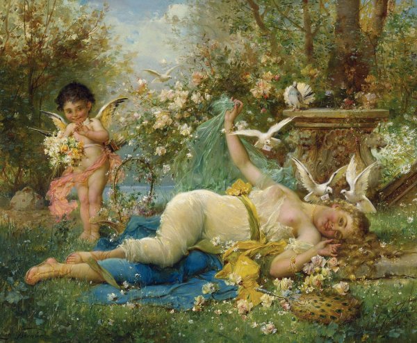 Main Product Photo of Venus And Cupid Painting by Joseph Bernard