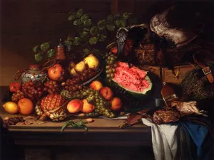 Still Life with Fruit and Game by Joseph Biays Ord Oil Painting