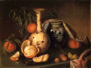 Still Life with Vase, Fruit and Nuts by Joseph Biays Ord Oil Painting