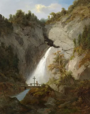 Der Wasserfall beim Toten Weib zwischen Murzsteg und Frein by Joseph Brunner Oil Painting