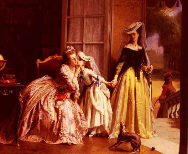 Main Product Photo of Queen Marie Antoinette And Her Daughter, Madame Royale, Versailles
 Painting by Joseph Caraud