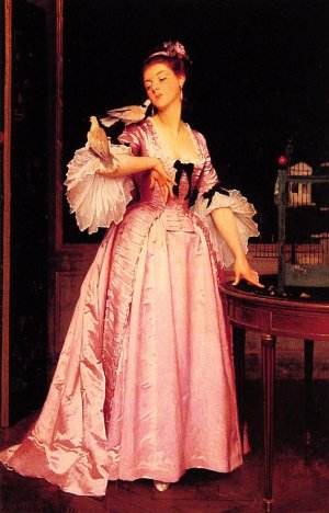 The Love Birds by Joseph Caraud Oil Painting