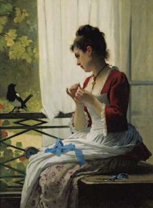 The Magpie by Joseph Caraud Oil Painting