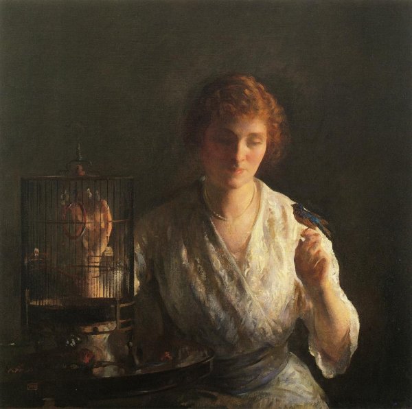Main Product Photo of Blue Bird Painting by Joseph Decamp