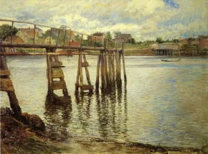 Jetty at Low Tide also known as The Water Pier by Joseph Decamp - Oil Painting Reproduction