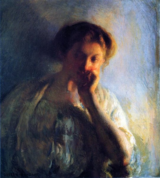 Main Product Photo of La Penserosa Painting by Joseph Decamp