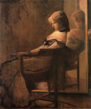 Reflections also known as Arrangement in Pink and Blue by Joseph Decamp Oil Painting