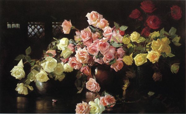 Main Product Photo of Roses Painting by Joseph Decamp