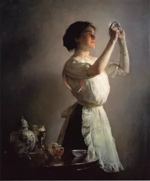 The Blue Cup by Joseph Decamp - Oil Painting Reproduction