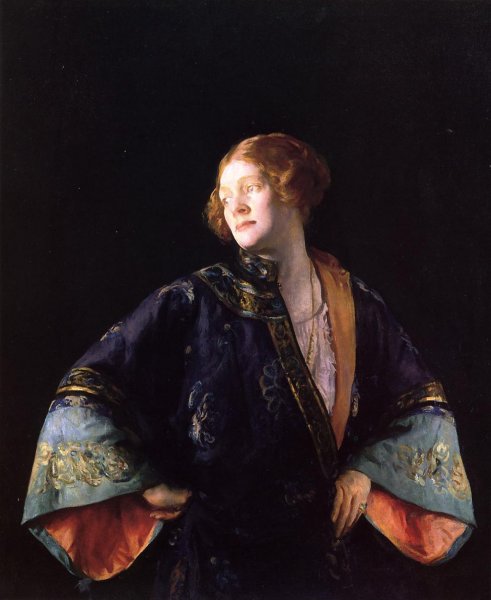 Main Product Photo of The Blue Mandarin Coat also known as The Blue Kimono Painting by Joseph Decamp
