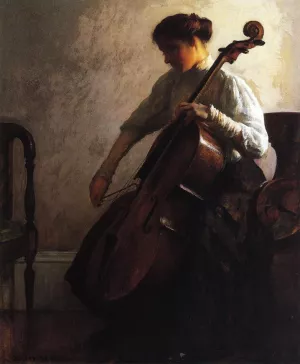 The Cellist Oil painting by Joseph Decamp