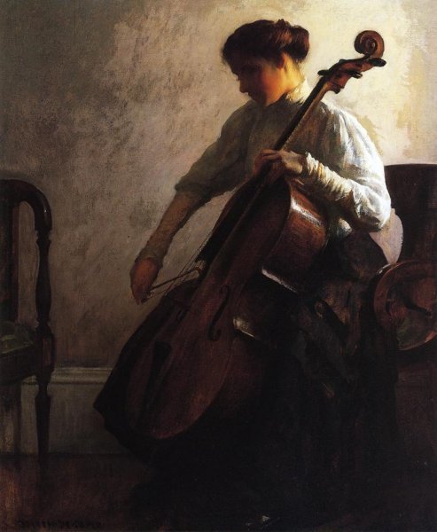 Main Product Photo of The Cellist Painting by Joseph Decamp
