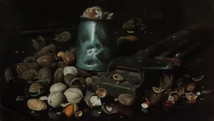 Still Life with Tin Can and Nuts by Joseph Decker Oil Painting