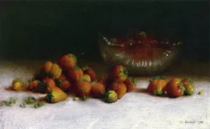 Strawberries in a Cut Glass Bowl by Joseph Decker - Oil Painting Reproduction