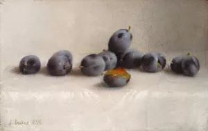 Twelve Plums by Joseph Decker Oil Painting