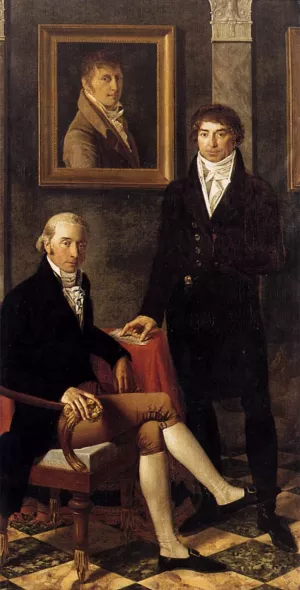 Portrait of Francois Wynckelman, Francois van der Donckt and Joseph Odevaere Oil painting by Joseph-Denis Odevaere