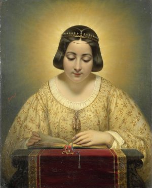 Countess de Pages, nee de Cornellan, as St Catherine by Joseph-Desire Court Oil Painting