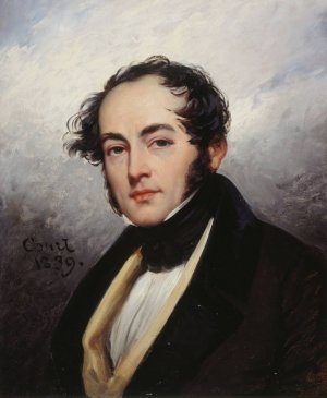 Portrait de Paul de Kock by Joseph-Desire Court Oil Painting