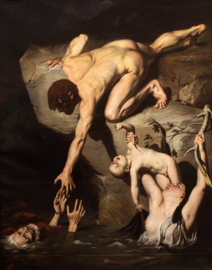 Scene of Deluge by Joseph-Desire Court Oil Painting