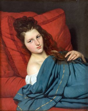 Woman Reclining on a Divan by Joseph-Desire Court Oil Painting