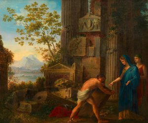 Theseus findet unter dem Felsen das Schwert seines Vaters Aigeus by Joseph Dorffmeister Oil Painting