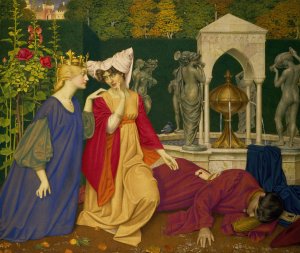 Changing the Letter by Joseph Edward Southall Oil Painting
