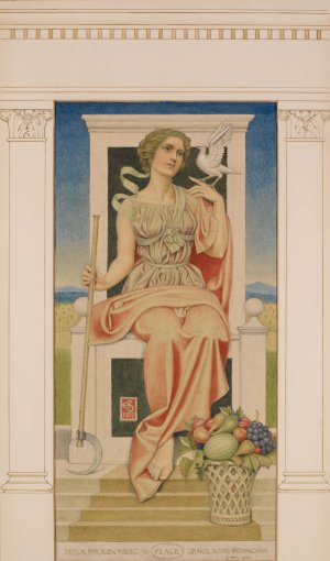 Figure Of Peace by Joseph Edward Southall Oil Painting