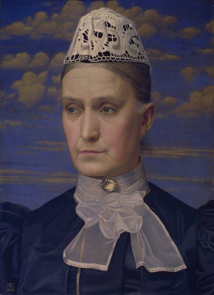 Portrait Of The Artist's Mother  by Joseph Edward Southall - Hand-Painted Oil Painting Reproduction