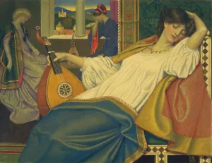 The Sleeping Beauty by Joseph Edward Southall Oil Painting