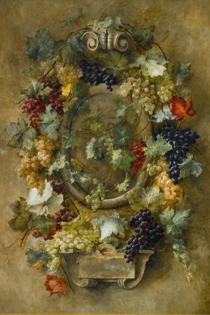 Composition aux raisins de France by Joseph-Eugene Gilbault Oil Painting