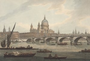 A View of Blackfriars Bridge and St. Paul's Cathedral by Joseph Farington Oil Painting