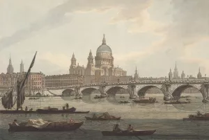 A View of Blackfriars Bridge and St. Paul's Cathedral by Joseph Farington Oil Painting