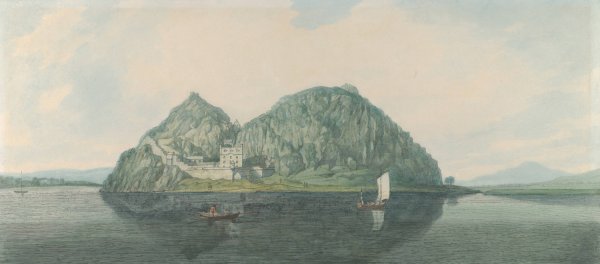 Dumbarton Rock from the South  by Joseph Farington - Hand-Painted Oil Painting Reproduction